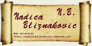 Nadica Bliznaković vizit kartica